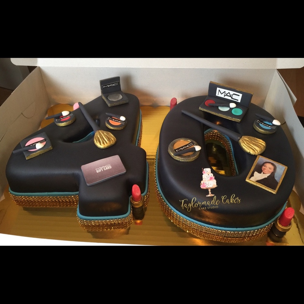Number 4-0 Birthday MAC makeup cake